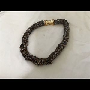 Joan Rivers brown colored seed bead necklace